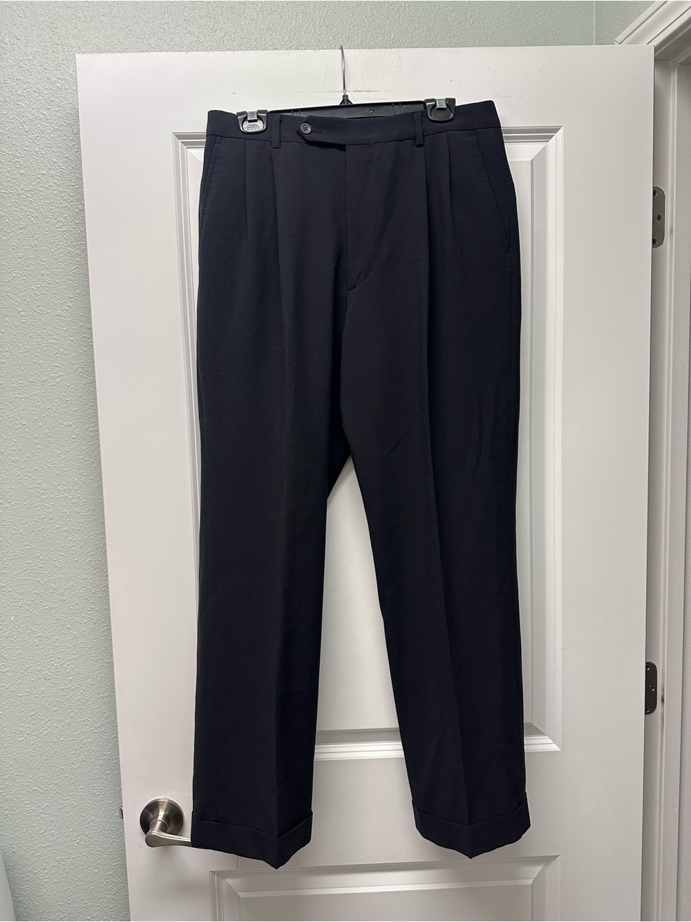 Vtg Oscar de la Renta Men's Black Dress Trousers - Tailored Pleat Front